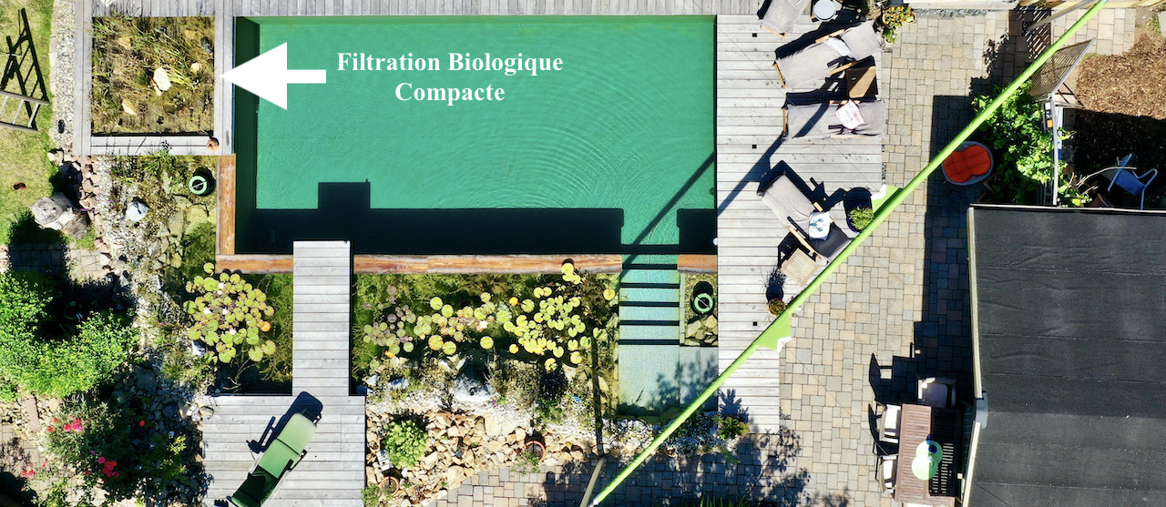 Piscine naturelle BioNova - Filtration biologique compacte